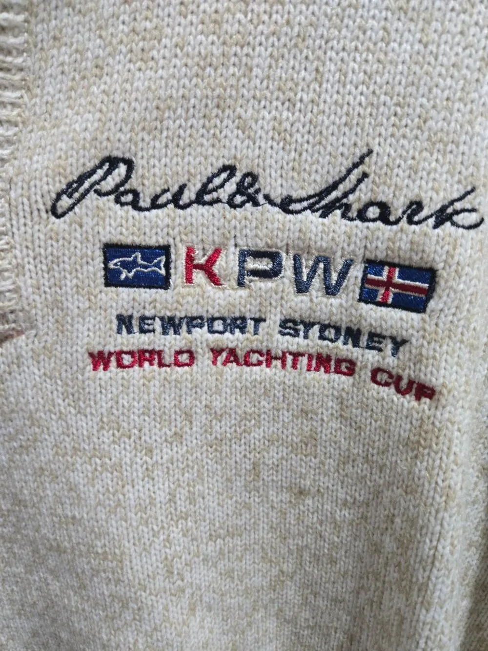 Paul & Shark Yachting KPW 1938 Heavy Knit 1/4 Zip Embroidered Sweater